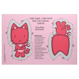 Little Angel...Little Devil Kitty Cat Doll Kit Fabric