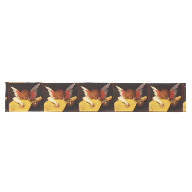 LITTLE ANGEL PLAYING LUTE  Music Making Cherub Pap Long Table Runner (Horizontal)