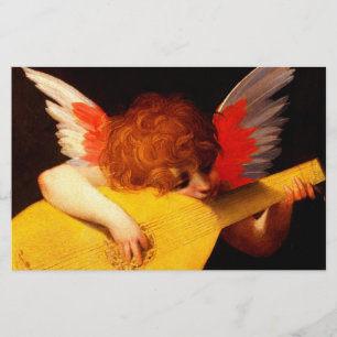 LITTLE ANGEL PLAYING LUTE Music Making Cherub Stationery