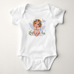 Little Angel – Sweet Baby Angel with Teddy Bear Bodysuit