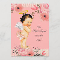 Little Angel Watercolor Flowers Baby Shower