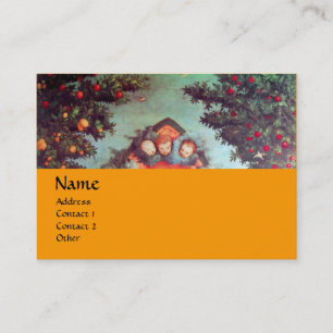 LITTLE ANGELS MONOGRAM antique blue red yellow Business Card