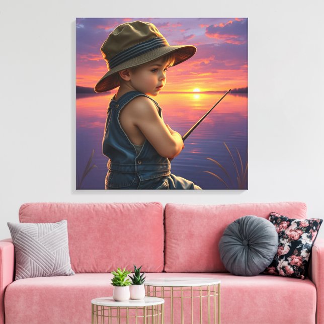 Little Angler's Dream Canvas Print (Insitu(LivingRoom))