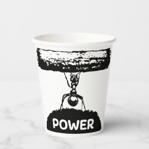 Little ant on the lawn holding a log. paper cups