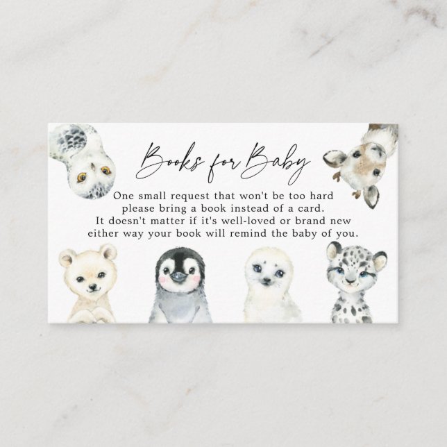 Little Arctic Books For Baby Baby Shower Card (Front)