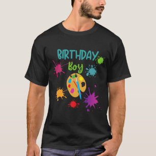 Little Artist Paint Splatter Birthday Boy T-Shirt