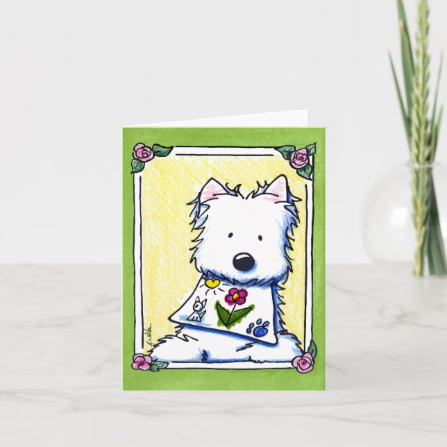 Little Artist Westie Note Card (Front)