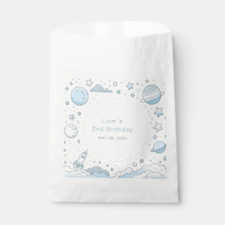 Little Astronaut, Big World Kids Birthday Boys Favour Bags