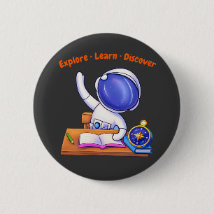  little Astronaut Study   6 Cm Round Badge