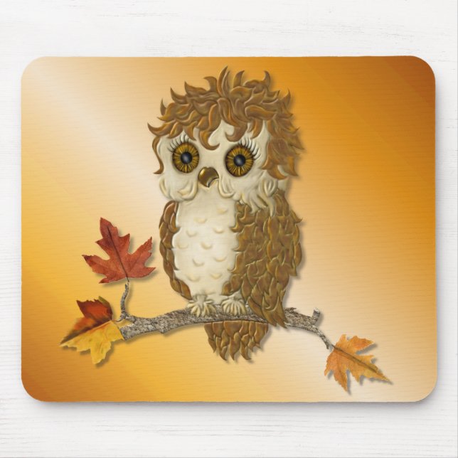 Little Autumn Whoo Owl Mouse Pad (Front)