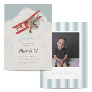 Little Aviator Kids Birthday Invitation