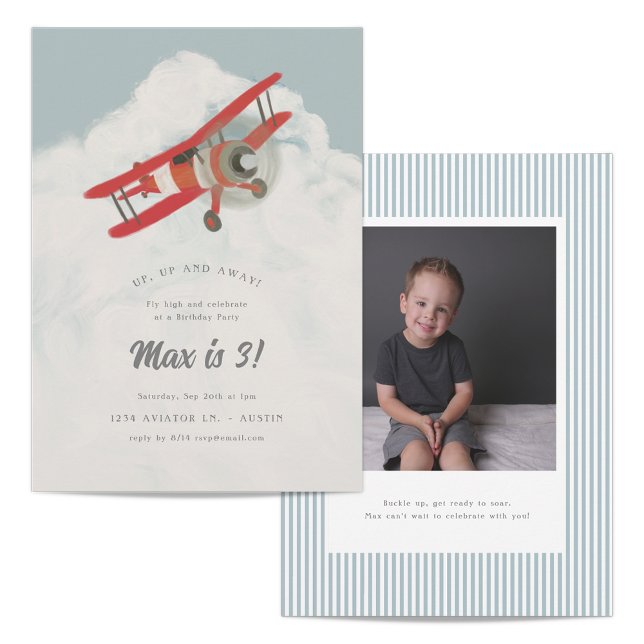Little Aviator Kids Birthday Invitation (Creator Uploaded)