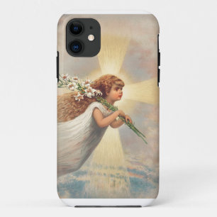 Little baby angel holding lilies Case-Mate iPhone case