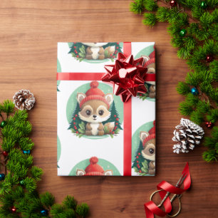 Little Baby Animal Xmas Magic Wrapping Paper