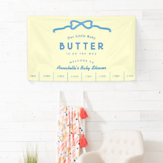 Little Baby Butter Bow Baby Shower Welcome Banner
