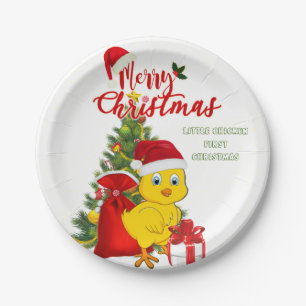 Little Baby Chicken Christmas Paper Plate