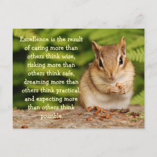 Little Baby Chipmunk Excellence Quote Postcard