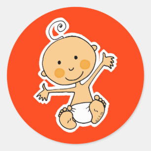 Little baby classic round sticker