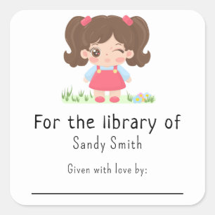 Little baby girl - For the library of Square Sticker