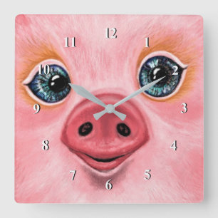 Little Baby Piggy - Smile Square Wall Clock