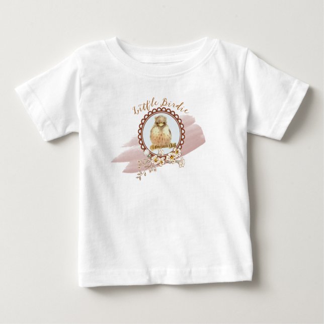 Little Baby Robin with Field Flowers Baby T-Shirt (Front)