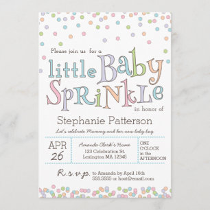 Little Baby Sprinkle Confetti Shower Invitation