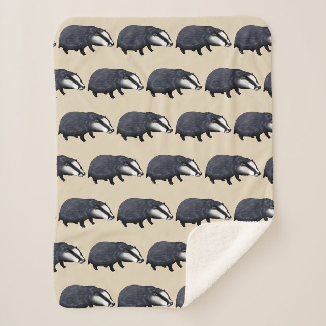 little badger sherpa blanket (Front)