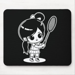 Little Badmintonist Cartoon Shuttle Mouse Pad