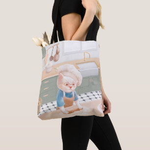 Little Baker Cat: Cosy Morning Kneading Art Tote Bag
