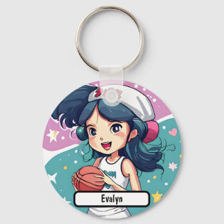 Little Baller Babe, With Custom Nametag!  Keychain