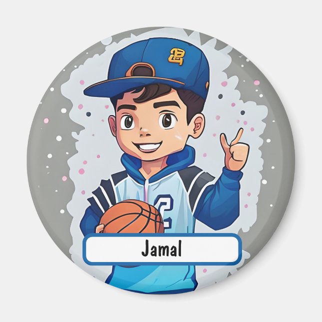 Little Baller Magnet With Custom Nametag (Front)