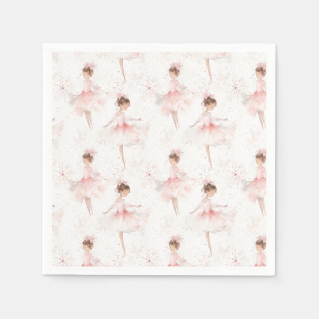 Little Ballerina #4 - Asian Girl Napkin (Front)