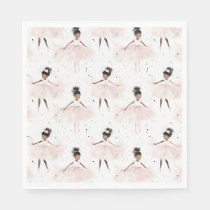 Little Ballerina #6 - Black Girl Napkin