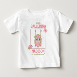 Little ballerina baby bunny girl birthday floral T-Shirt