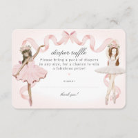 Little Ballerina Baby Shower Diaper Raffle Insert