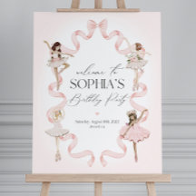 Little Ballerina Birthday Party Welcome Sign Templ
