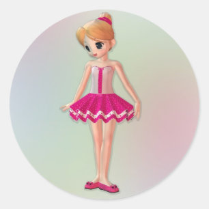 Little Ballerina Classic Round Sticker