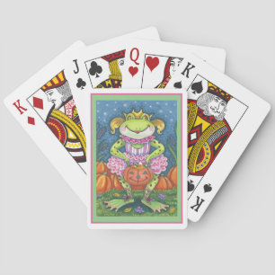 LITTLE BALLERINA FROG TRICK OR TREATING IN TUTU PLAYING CARDS
