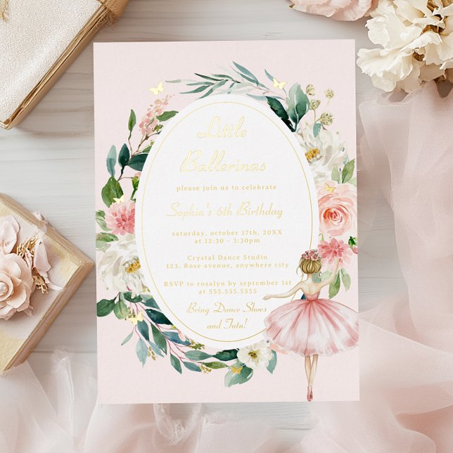 Little Ballerina Gold Butterfly Kids Birthday  (Creator Uploaded)