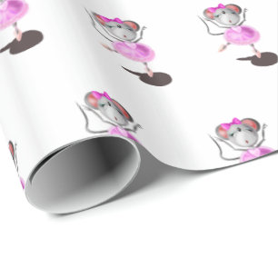 Little Ballerina Mouse - Cute Ballet Dancer Wrapping Paper