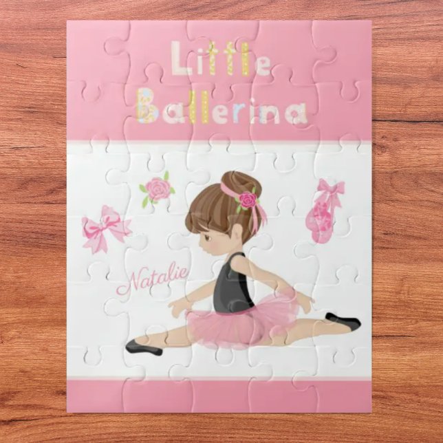 Little Ballerina Pink Ballet Girls Name Jigsaw Puzzle (Creator Uploaded)