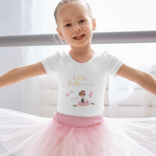 Little Ballerina Pink Ballet Girls Name Toddler T-Shirt (Creator Uploaded)