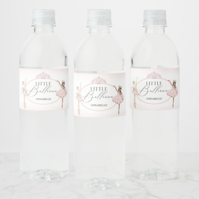 Little Ballerina Pink Ballet Party Decor Water Bottle Label (Bottles)