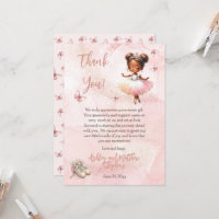 Little Ballerina Pink Girl Baby Shower Thank You