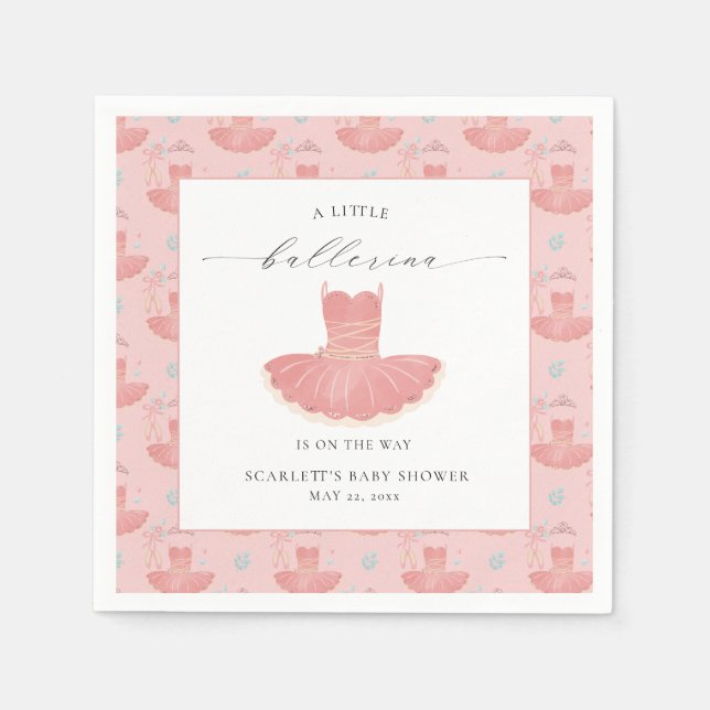 Little Ballerina Tutu Girl Baby Shower Napkins  (Front)