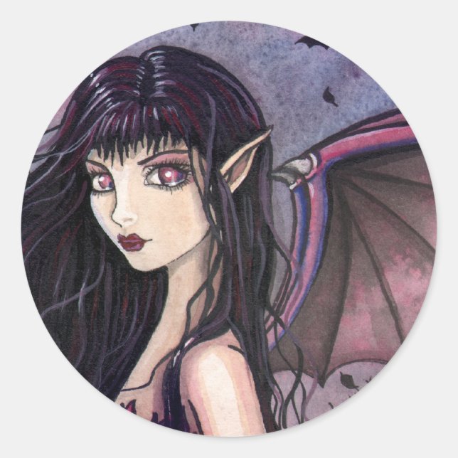 Little Bat Girl Vampire Fairy Stickers (Front)