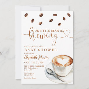 Little Bean Brewing Coffee Baby Shower All In One Invitation