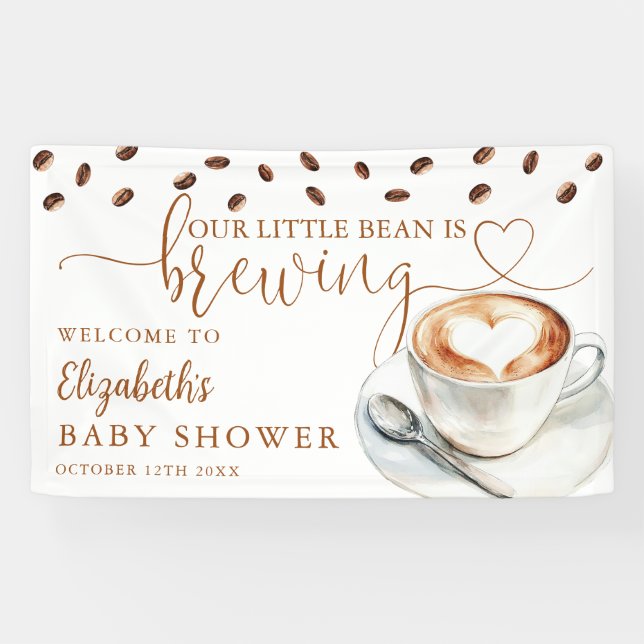 Little Bean Coffee Baby Shower Welcome Banner (Horizontal)