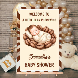 Little Bean Is Brewing Coffee Baby Shower Welcome Acrylic Sign