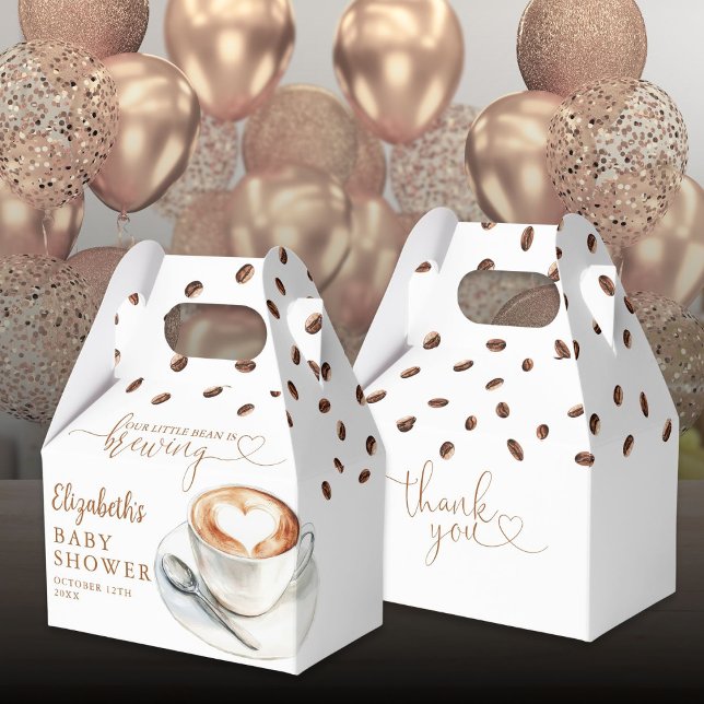 Little Bean Is Brewing Coffee Theme Baby Shower Favour Box (Little Bean Is Brewing Coffee Theme Baby Shower Favor Boxes)